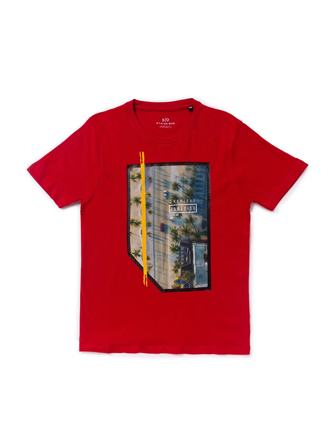 Status Quo | Kids Red Printed T-shirt