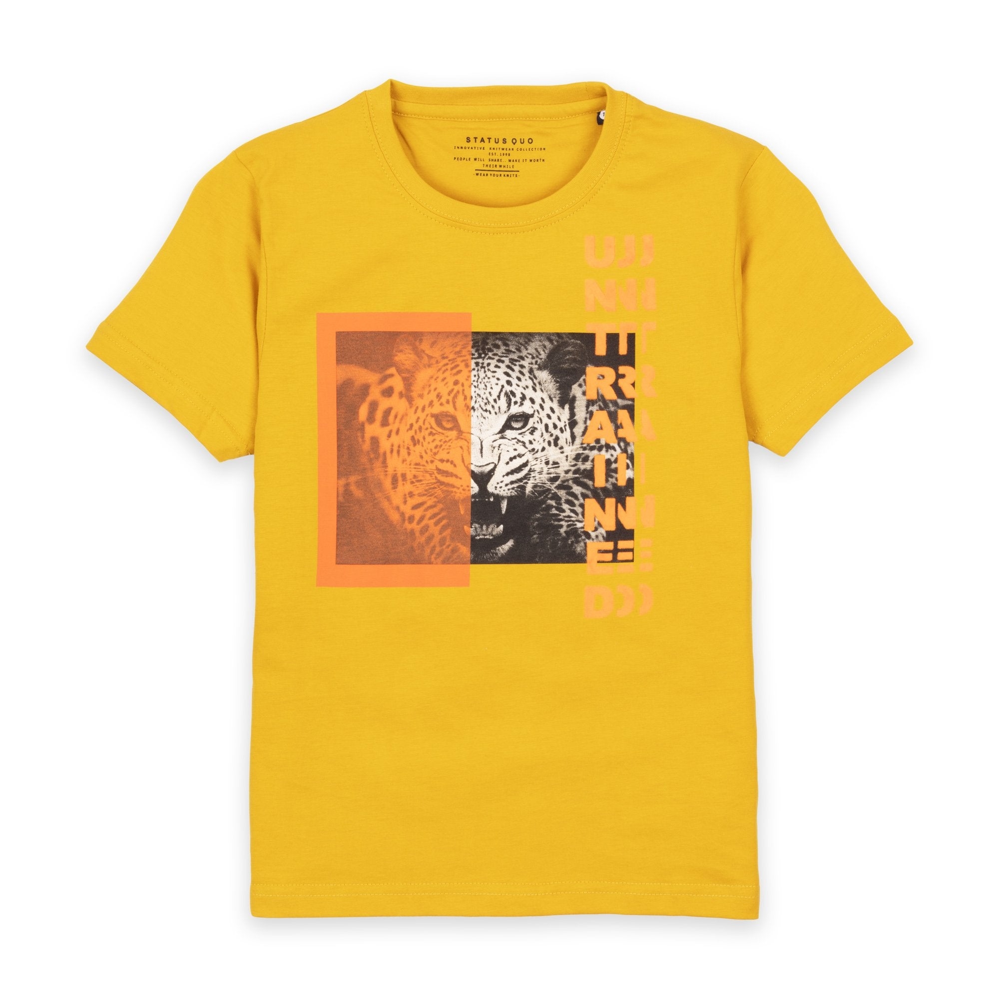 Status Quo | Kids Prime Yellow Printed T-shirt