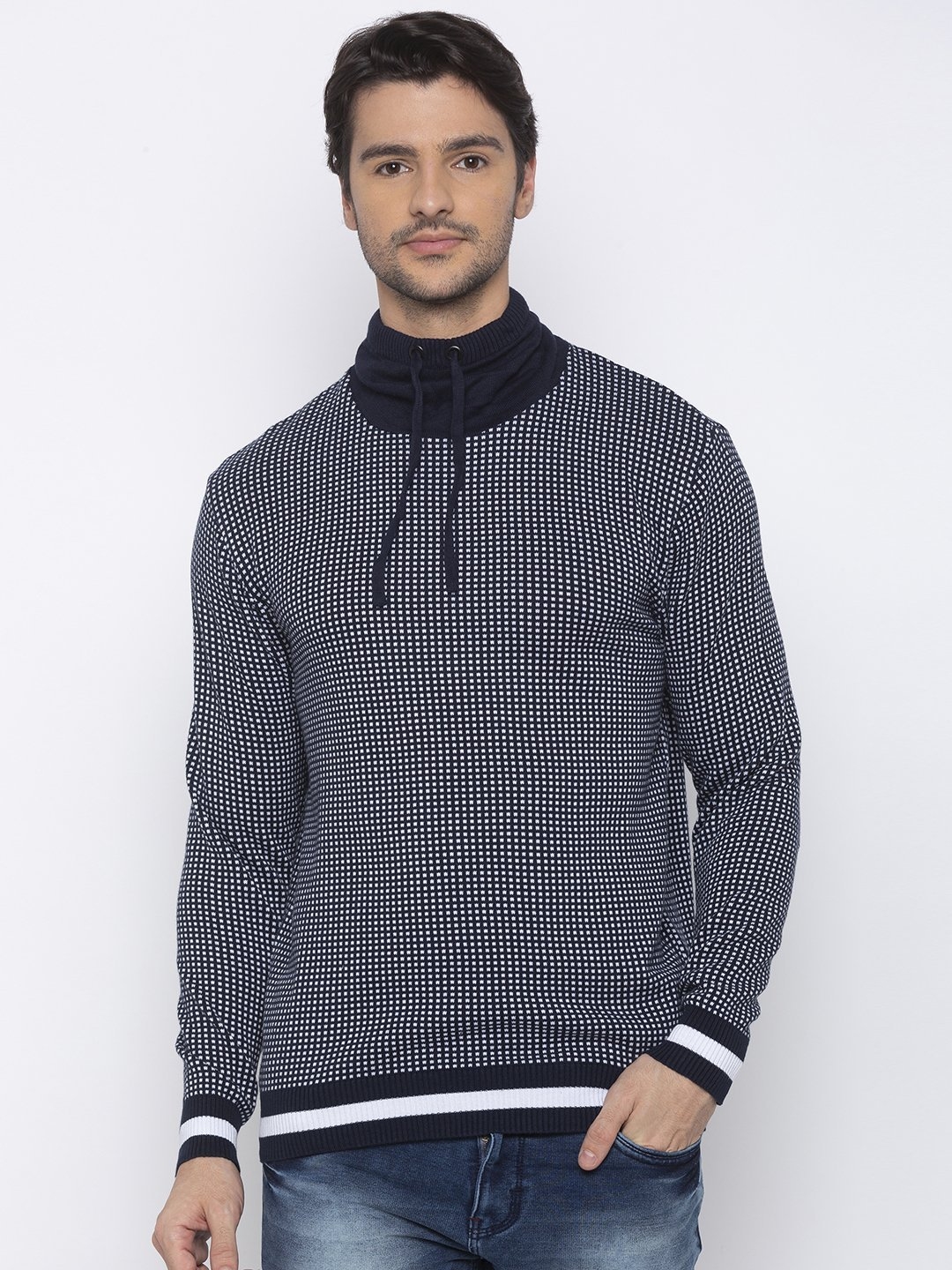 Status Quo | Navy Checked Sweaters