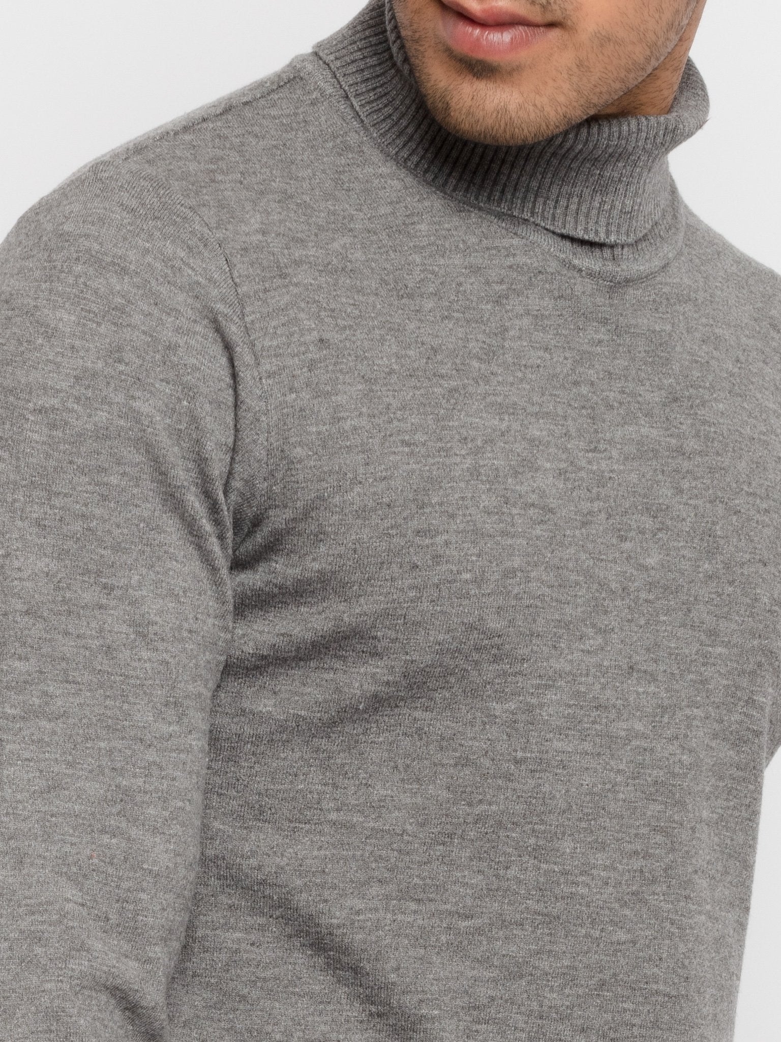 Men's Grey Polycotton Melange Sweaters
