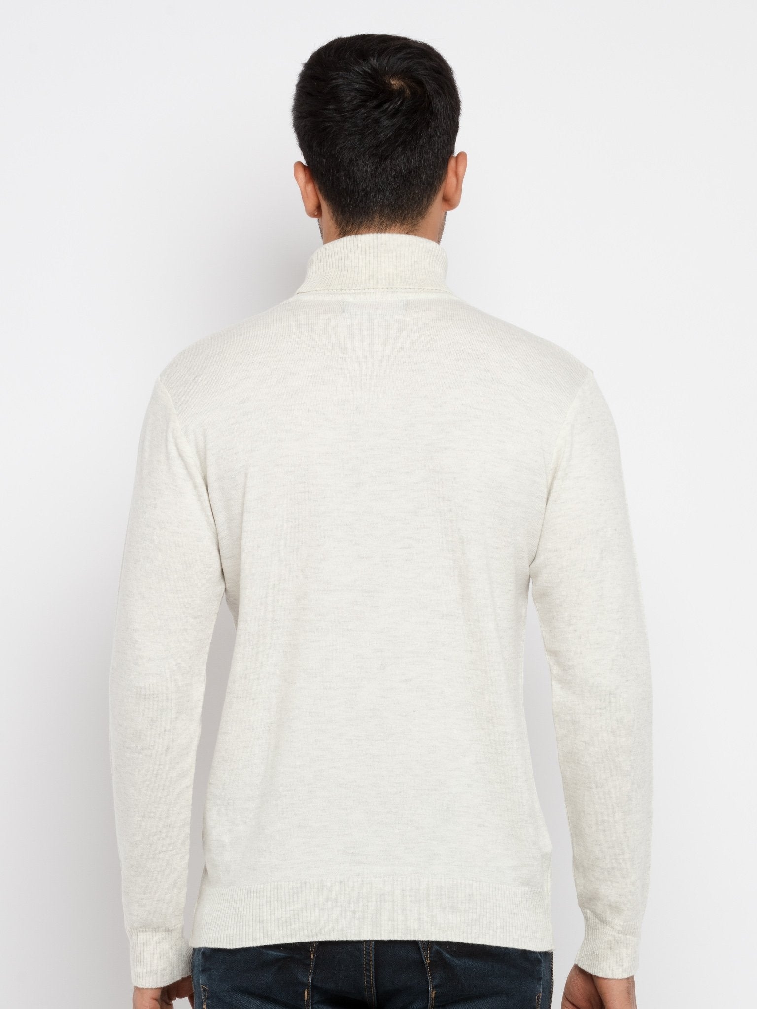 White Polycotton Melange Sweaters