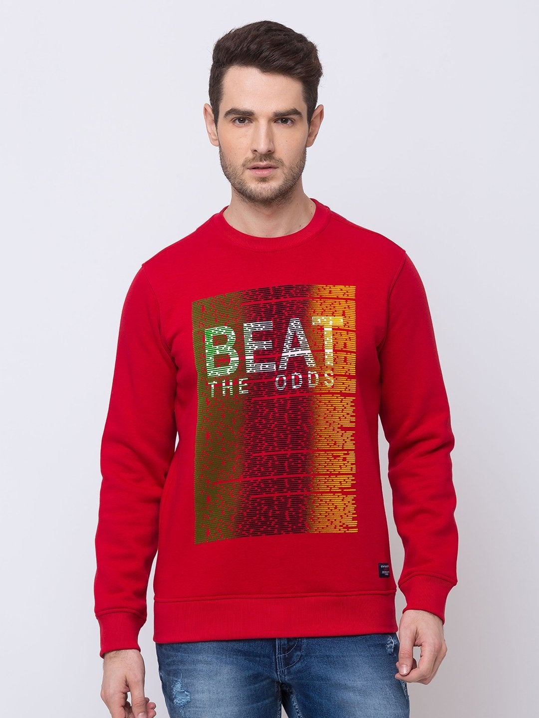 Red Polycotton Printed Sweatshirts