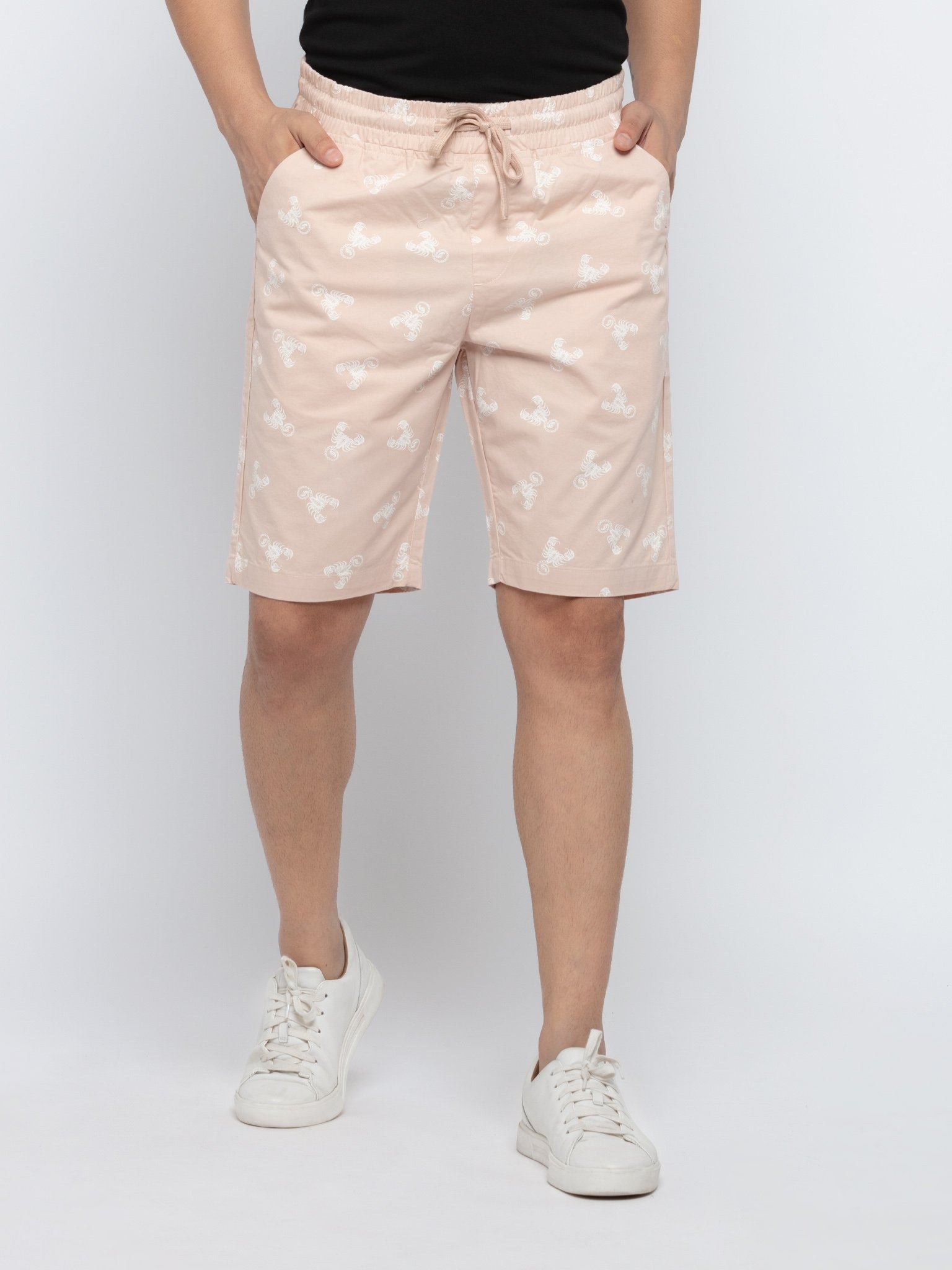 Status Quo | Pink Printed Regular Fit Shorts