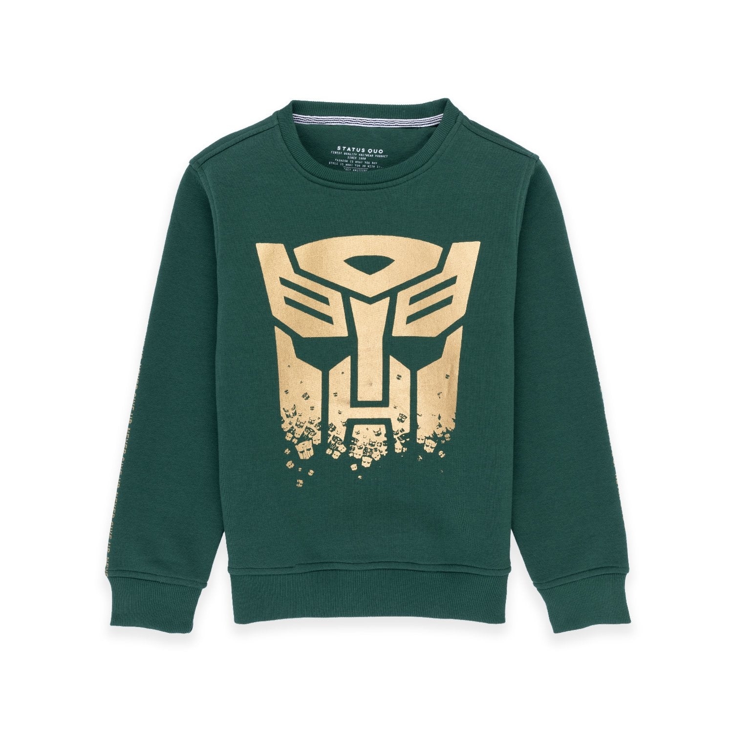Status Quo | Kids Green Transformers Printed Sweatshirt
