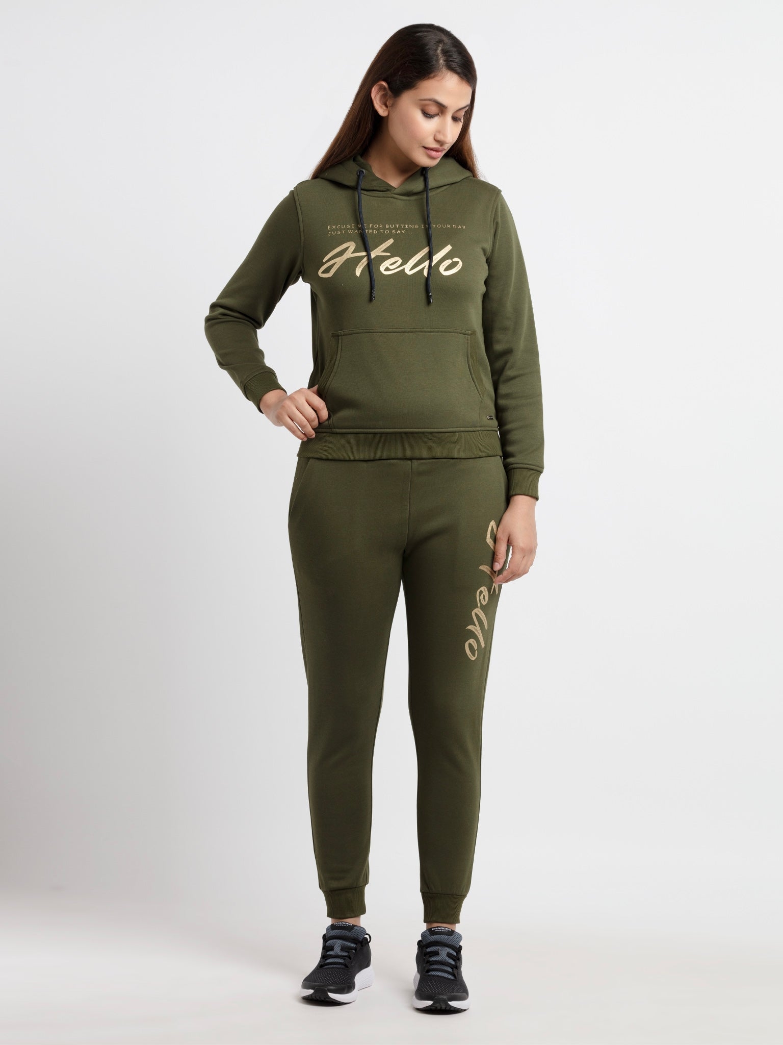Status Quo | Women Printed Hooded Tracksuit