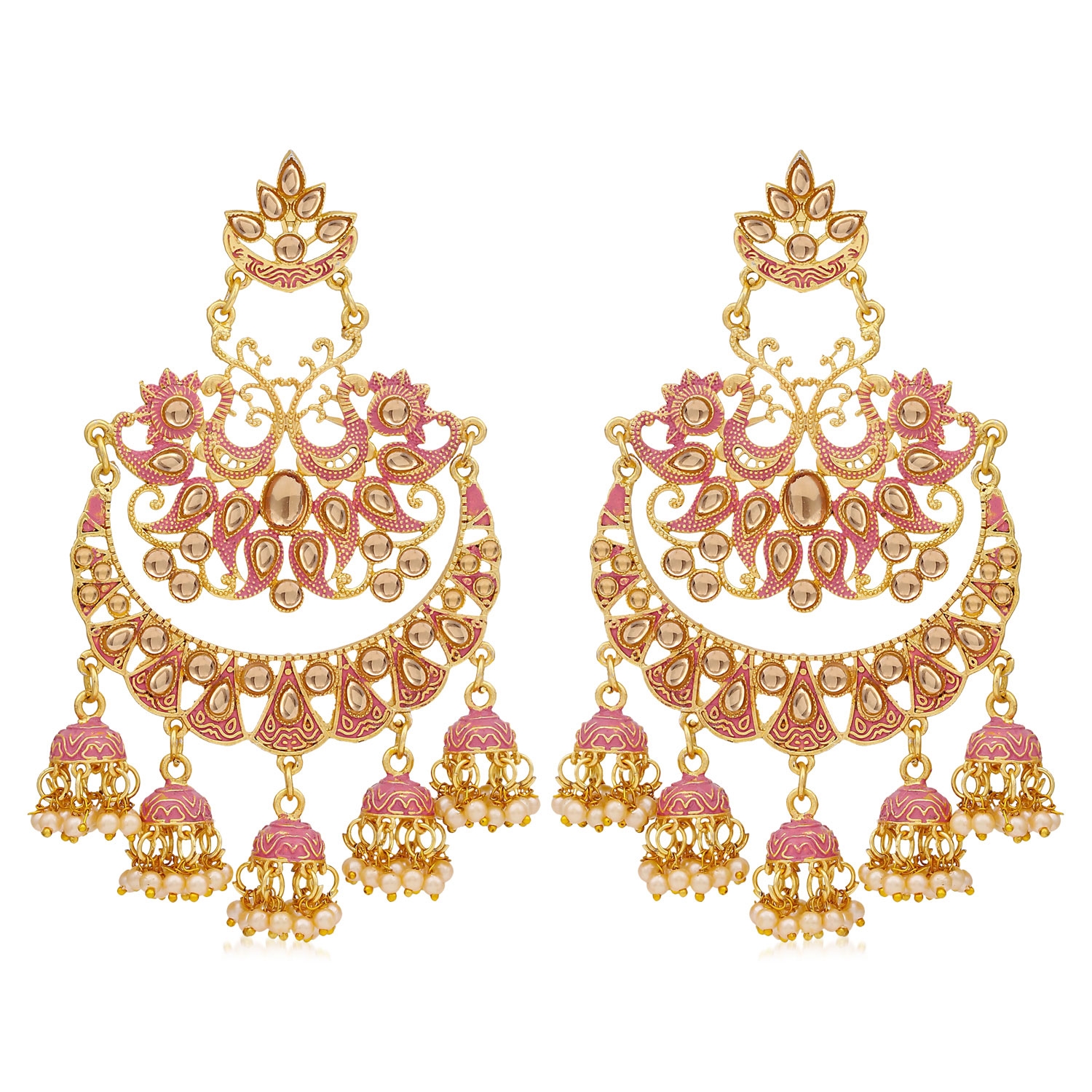 SUKKHI | Sukkhi Exotic Gold Plated Mint Collection Pearl Chandelier Earring For Women