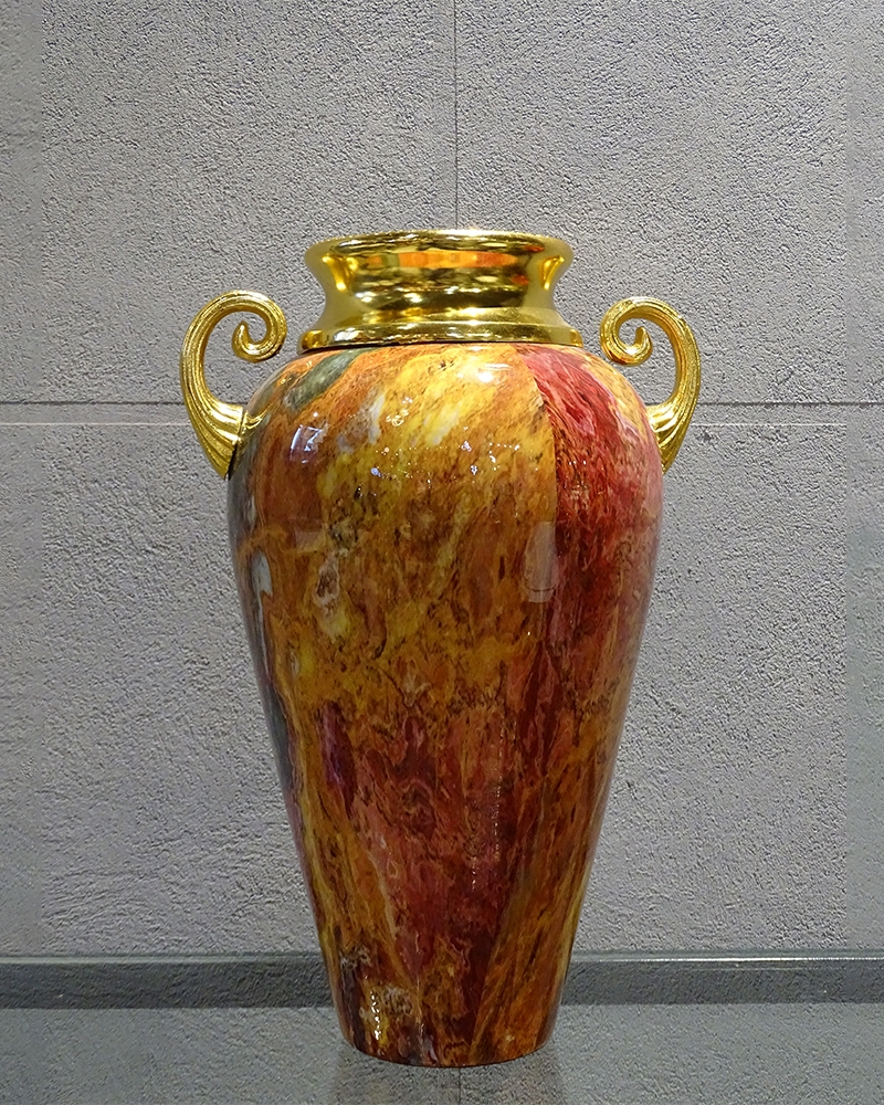 Order Happiness Antique Multicolour Metal Round Vase For Home Decor Vase