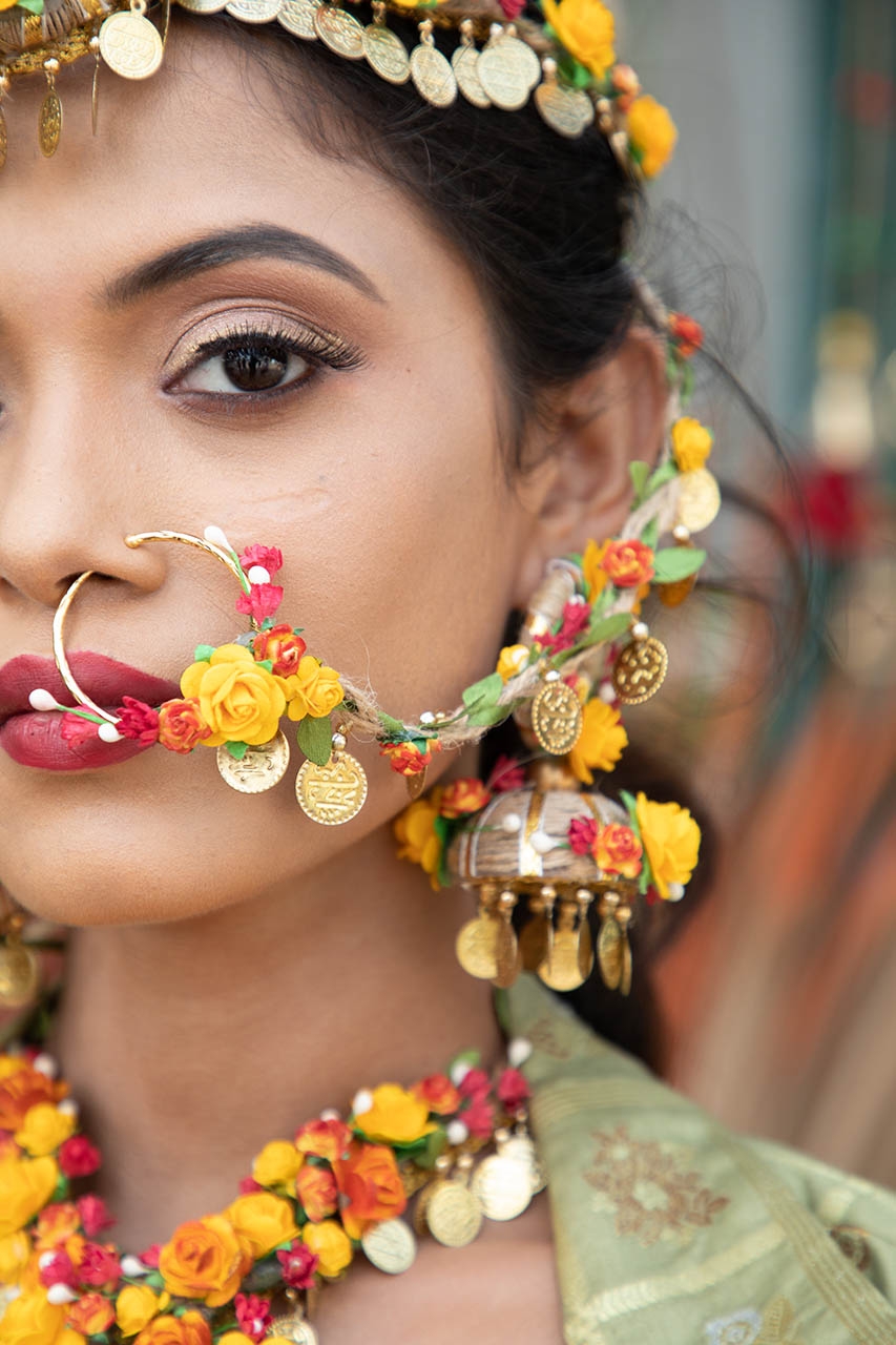 Jhumka with coin hangings