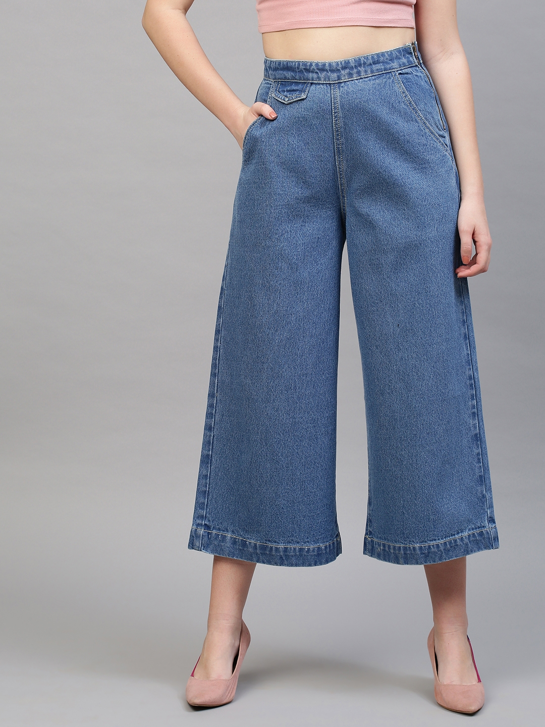 TARAMA | TARAMA Culottes Tab Pocket Details Jeans