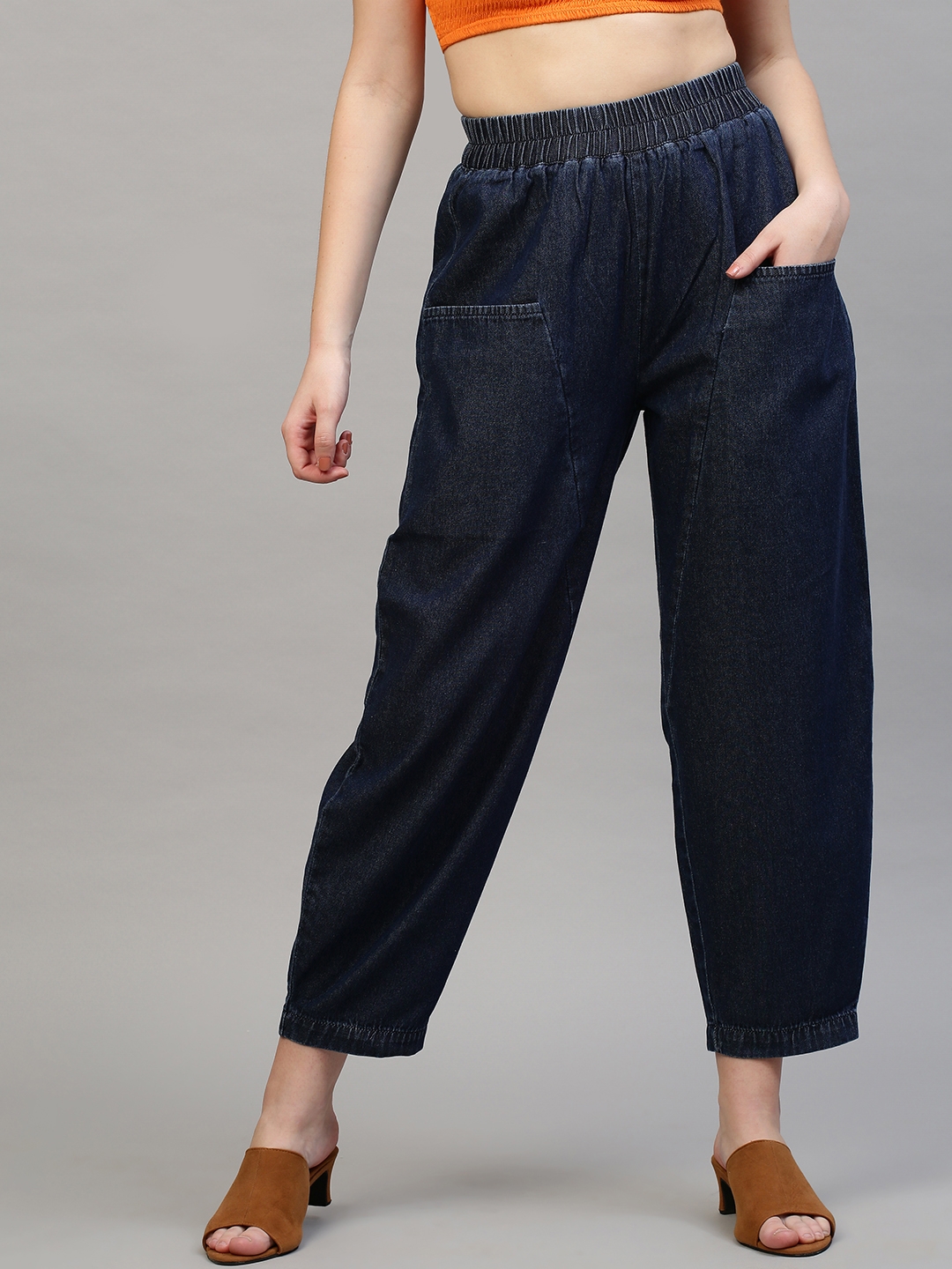 TARAMA | TARAMA Elasticated Waist Comfort Fit Jeans