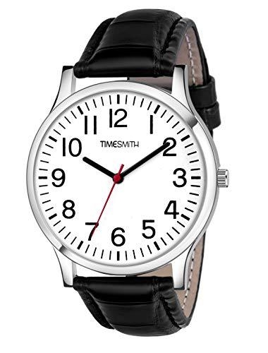 Timesmith | Timesmith Black Leather White Dial Watch For Men CTC-001 For Men