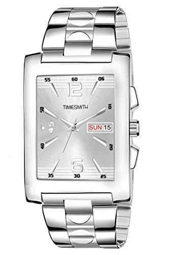 Timesmith | Timesmith White Steel Day Date Watch for Men TSC-110 For Men