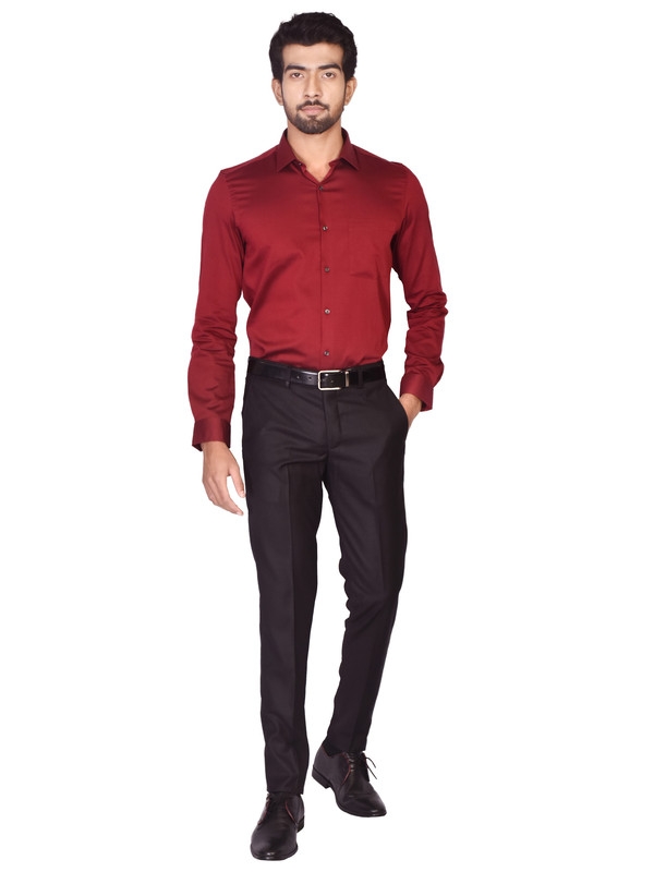 Red Solid Formal Shirt