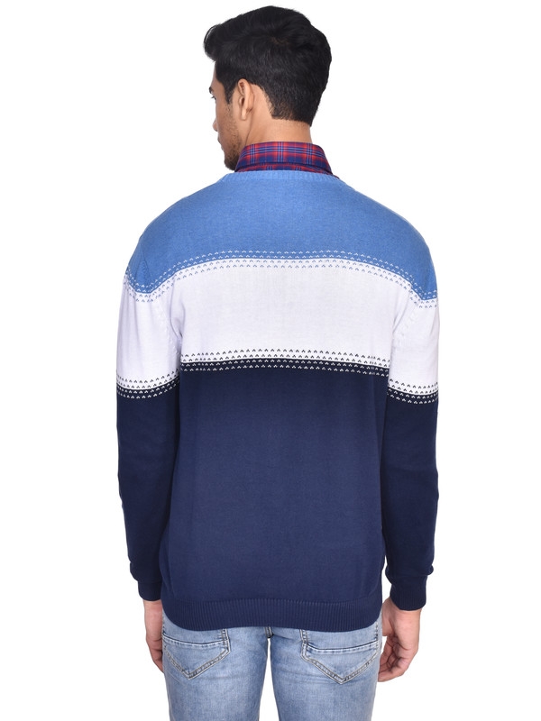 Blue Colourblock Sweatshirt