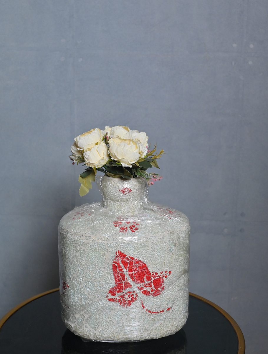 White Flower Ceramic Pot