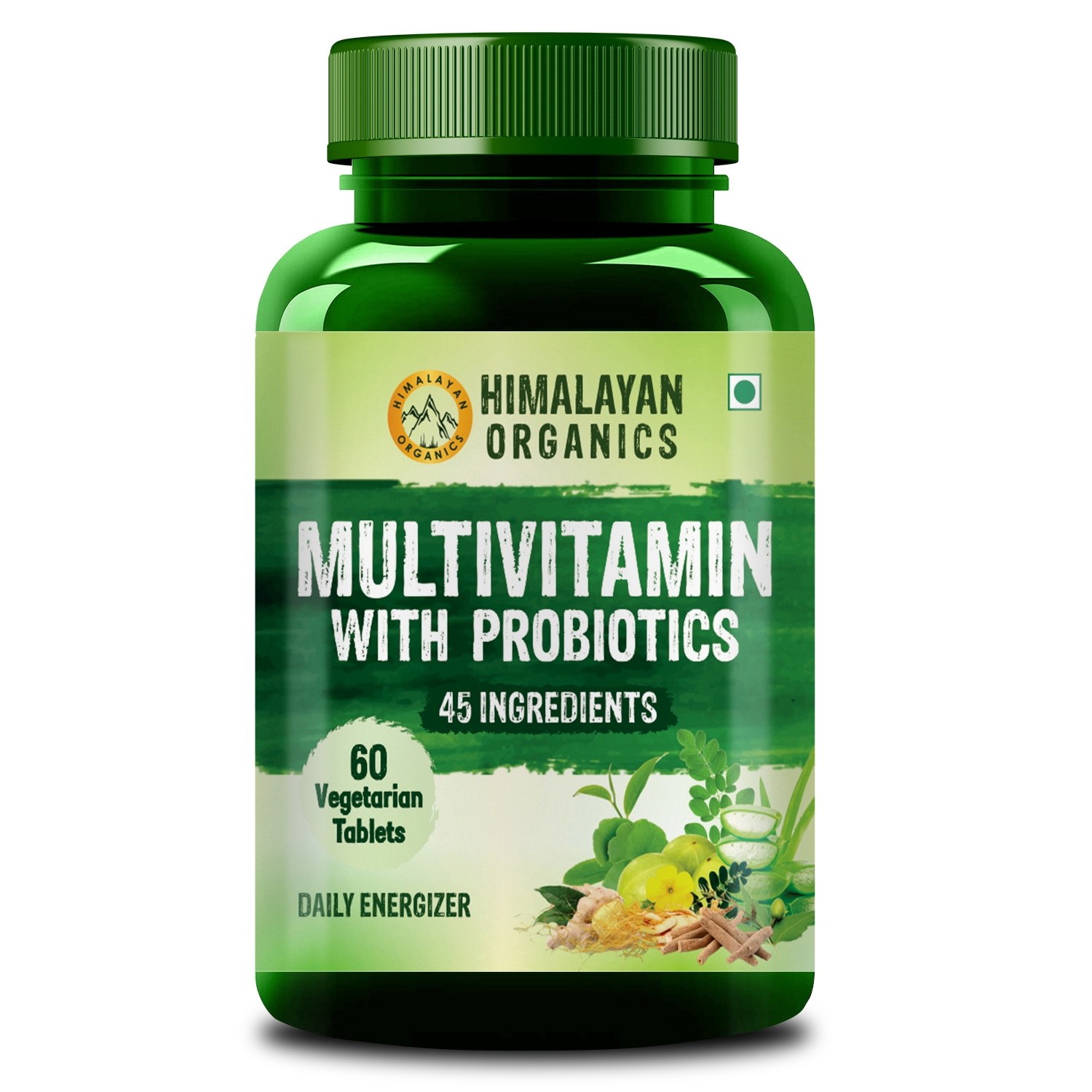 Himalayan Organics | Himalayan Organics Multivitamin with Probiotics (60 Tablets) 45 Ingredients for Men & Women with Vitamin C, D, E, B3, B12, Zinc, Giloy & Biotin