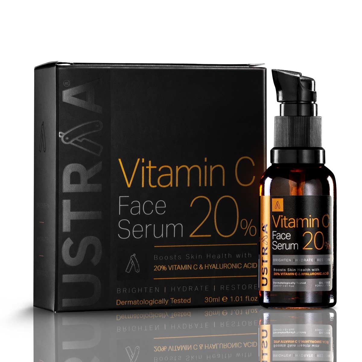 Ustraa 20% Vitamin C Face Serum With Hyaluronic Acid - 30 ml