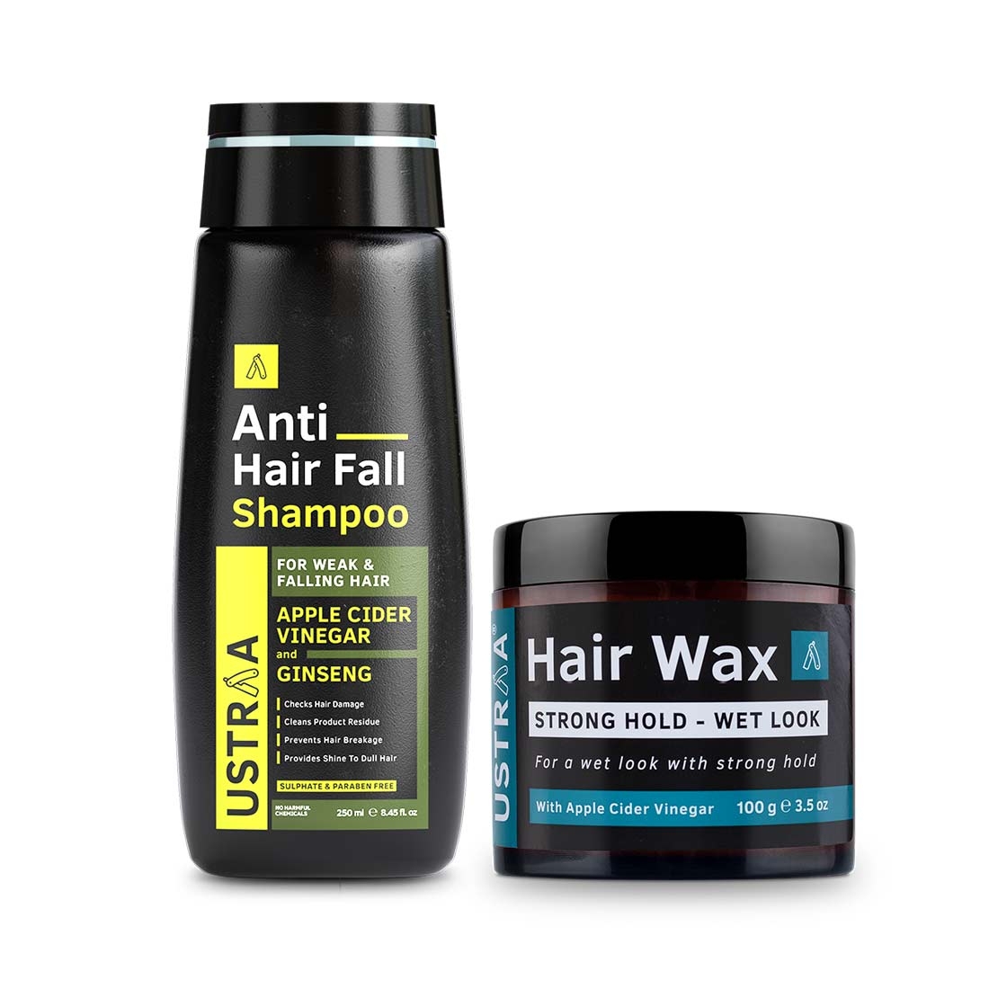 Ustraa | Ustraa Hair Wax Wet Look 100 g & Anti Hair Fall Shampoo 250 ml