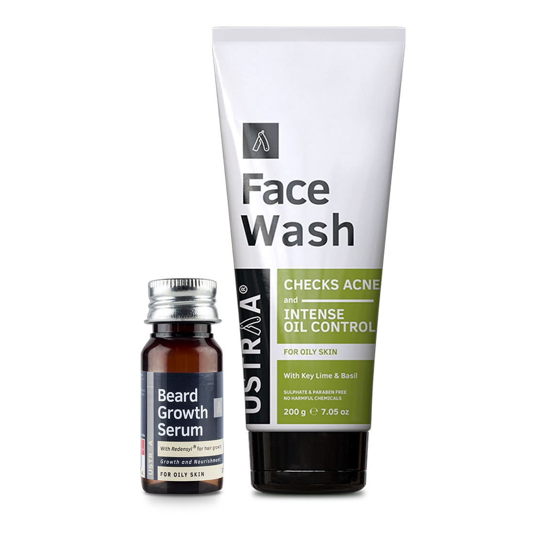 Ustraa | Ustraa Beard Growth Serum - 35ml and Face Wash Oily Skin - 200g