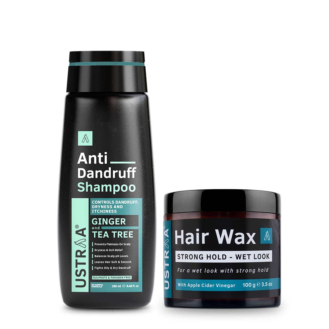 Ustraa | Ustraa Anti Dandruff Shampoo 250 ml & Hair Wax Wet Look 100 g