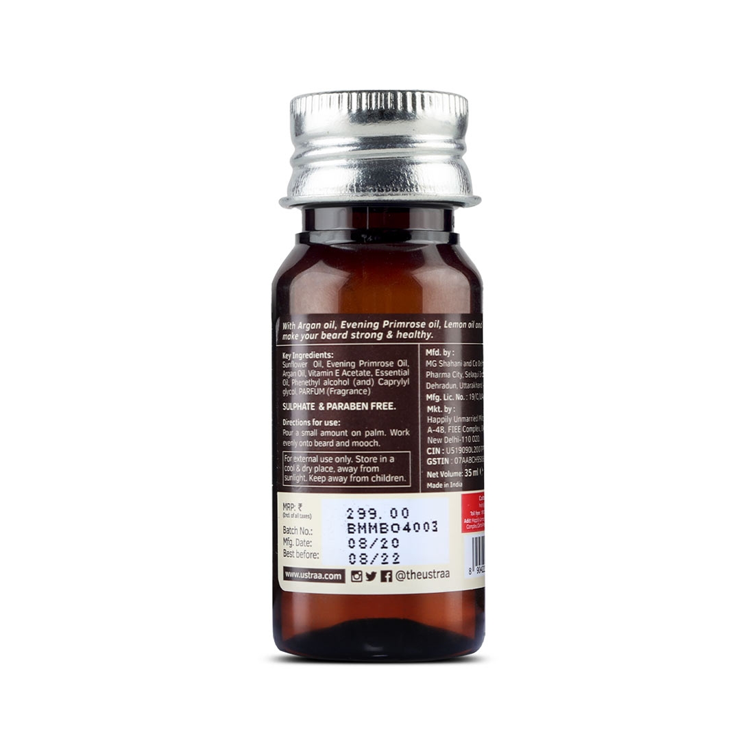 Ustraa | Mooch & Beard Oil - Woody (Pack of 2 x 35 ml) 7