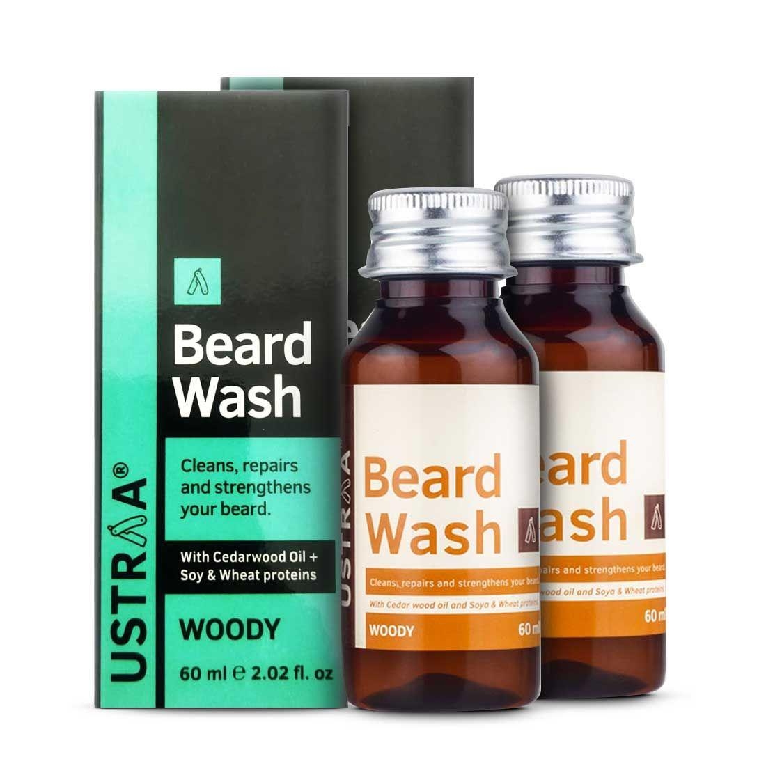 Ustraa | Beard Wash - Woody (Pack of 2 x 60 ml)