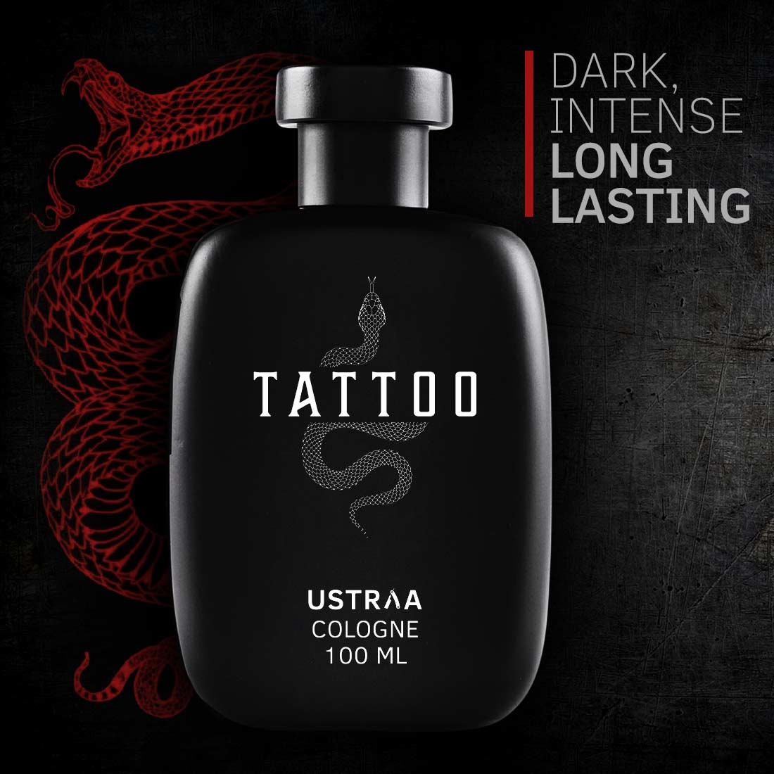 Ustraa Ayurvedic Beard Growth Oil -100ml & Cologne Tattoo - 100ml- Perfume for men