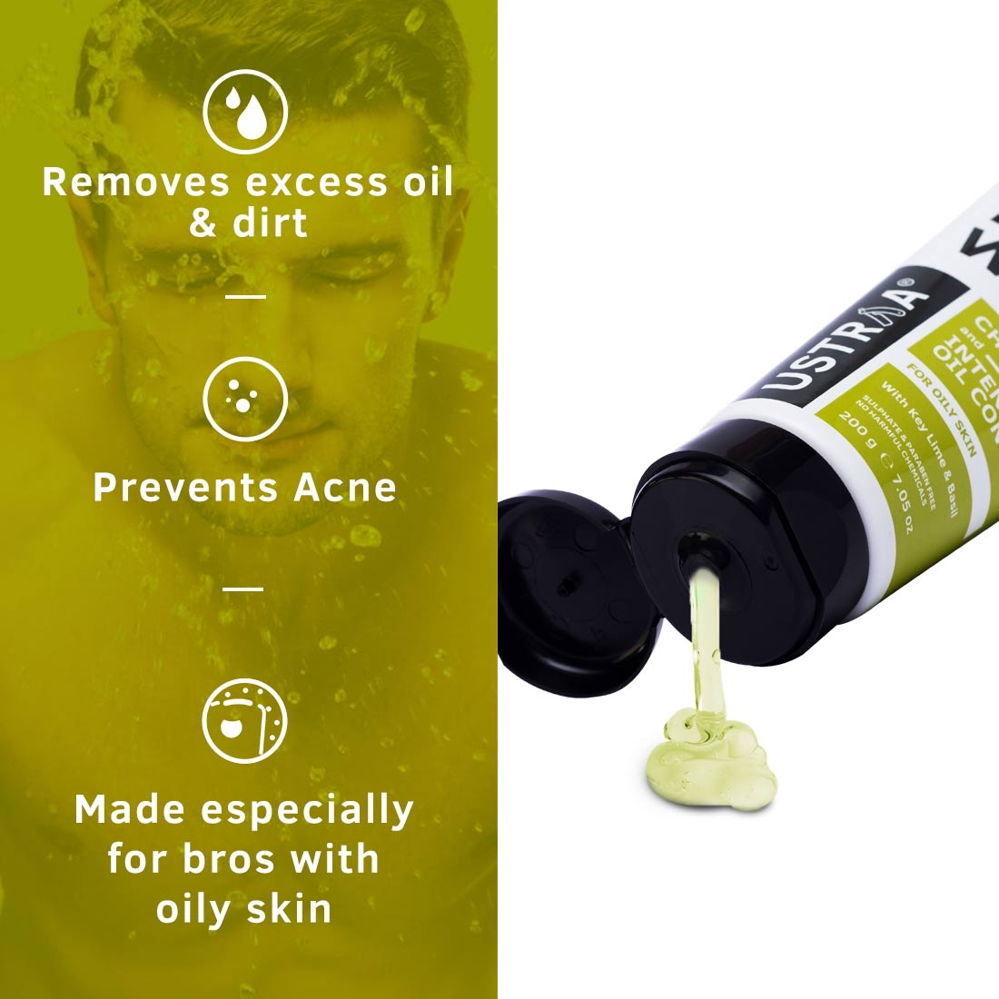 Ustraa | Ustraa Ayurvedic Beard Growth Oil -100ml & Face Wash Oily Skin - 200g 6