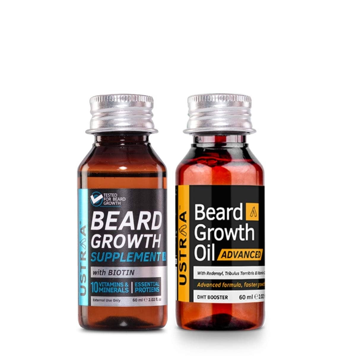 Ustraa | Ustraa Beard Growth Oil Advanced 60ml and Beard Growth Supplement-60ml Hair Oil