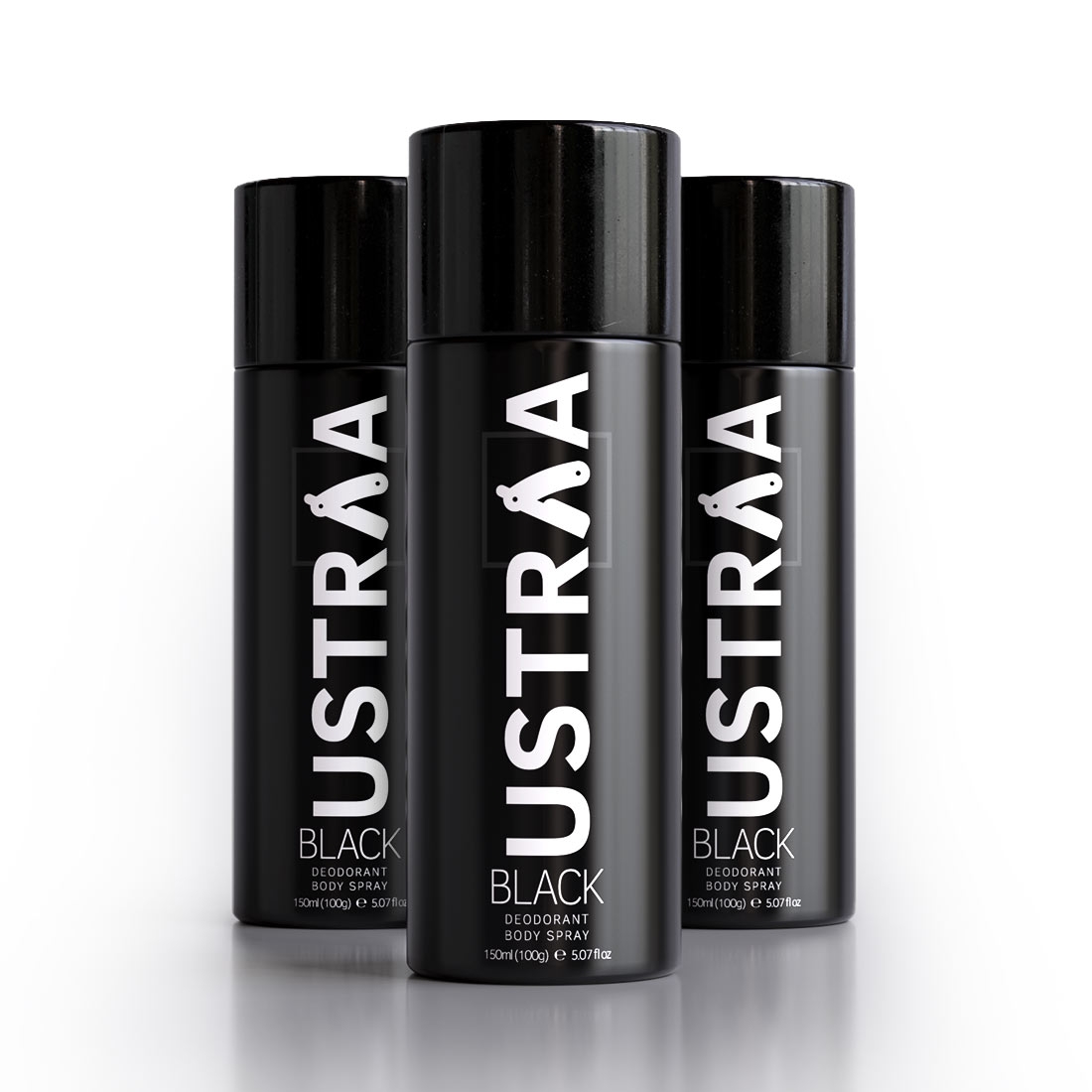 Ustraa | Ustraa BlackBlue Deodorant Body Spray, 150 ml- Set of 3