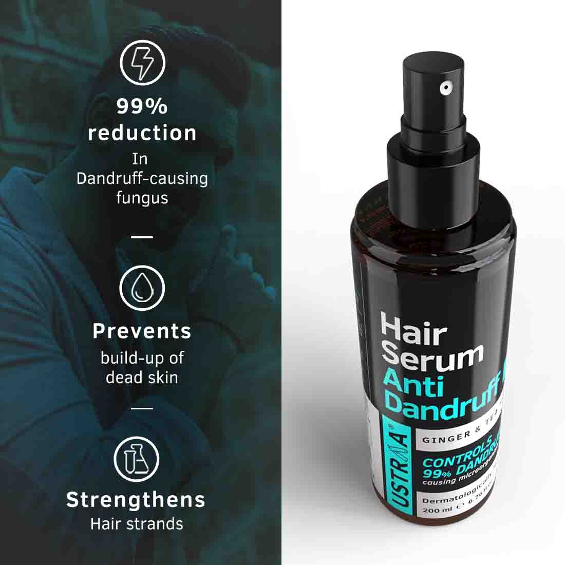 Ustraa Anti Dandruff Serum 200ml & Hair growth Vitalizer 100ml