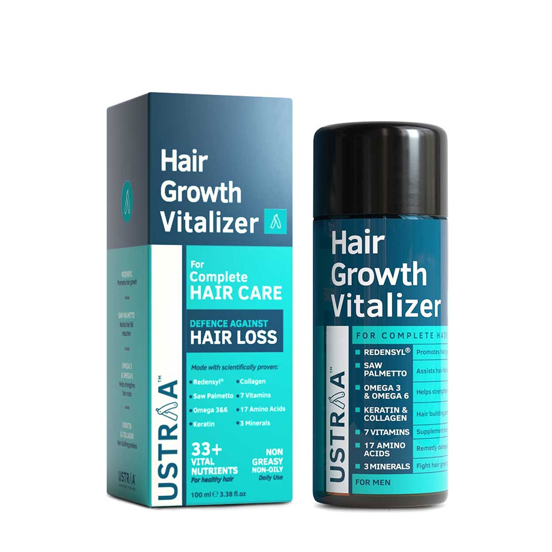 Ustraa Anti Dandruff Serum 200ml & Hair growth Vitalizer 100ml