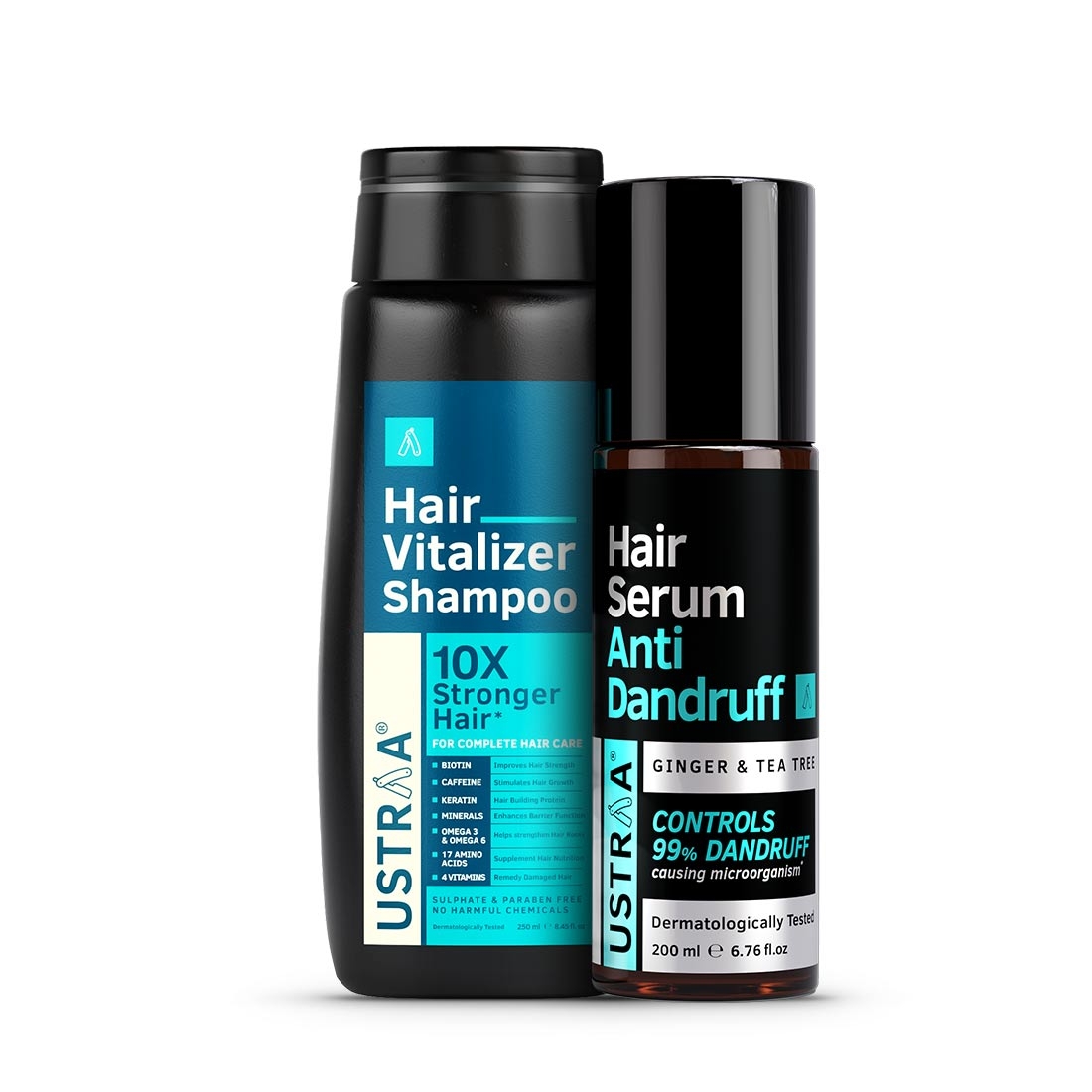 Ustraa | Ustraa Hair Vitalizer Shampoo - 250ml & Anti Dandruff Hair Serum - 200ml