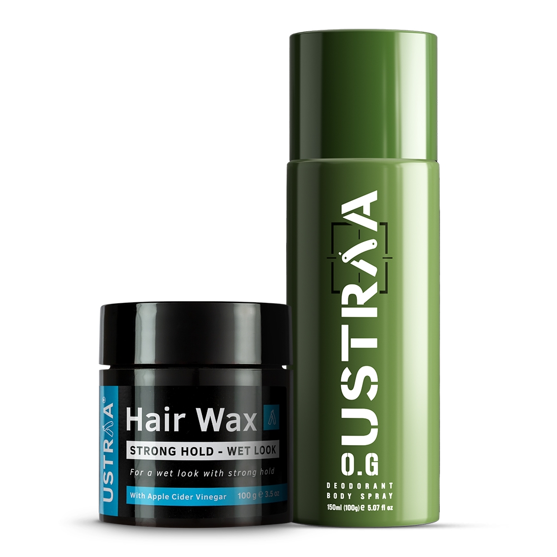 Ustraa O.G Deodorant - 150ml & Hair Wax Strong Hold Wet Look - 100g Combo