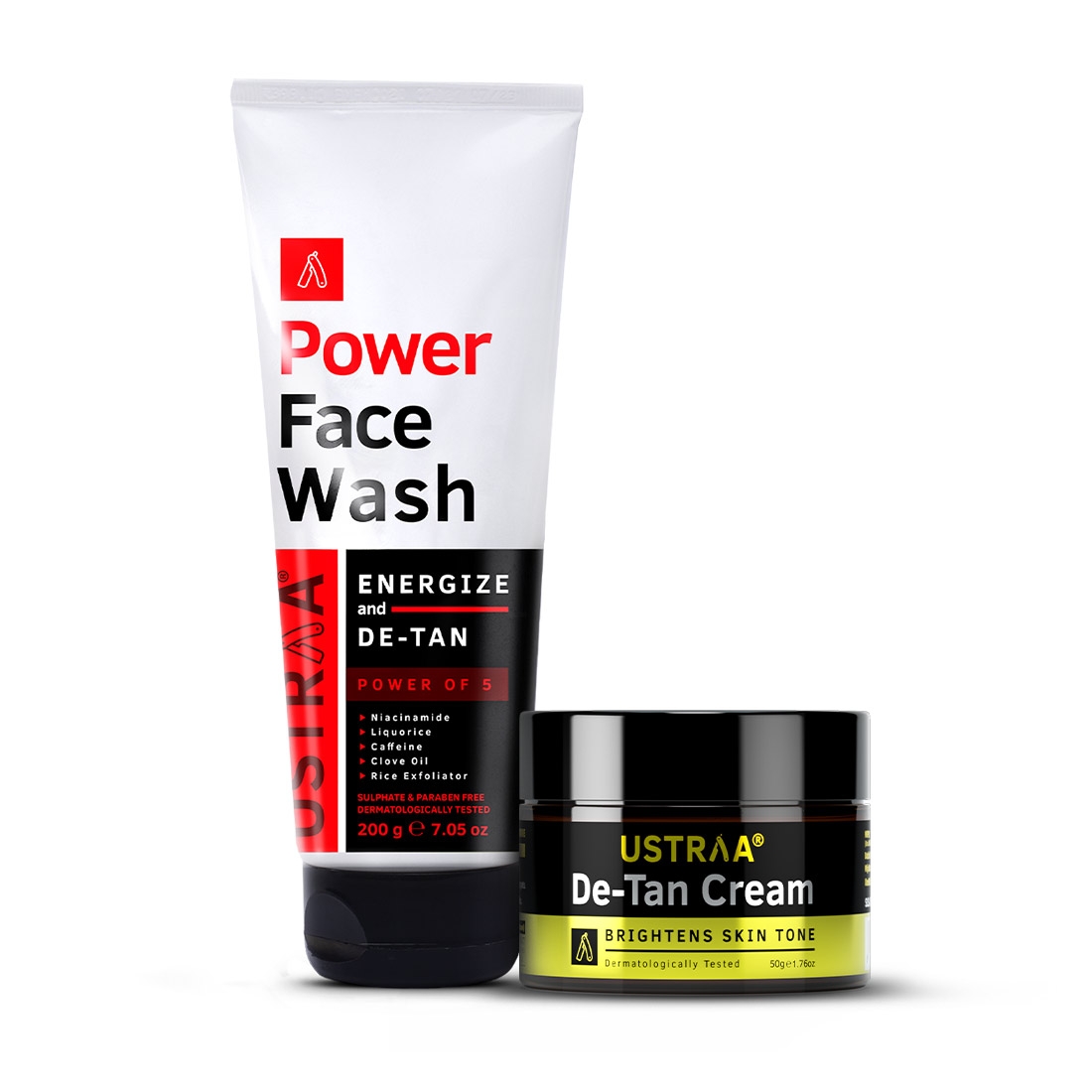 Ustraa Power Face Wash De-Tan - 200g & De-Tan Cream - 50g