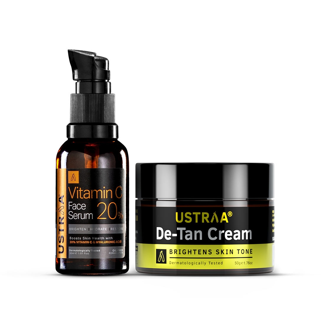 Ustraa Vitamin C Face Serum - 30ml & De-Tan Cream for Men - 50g