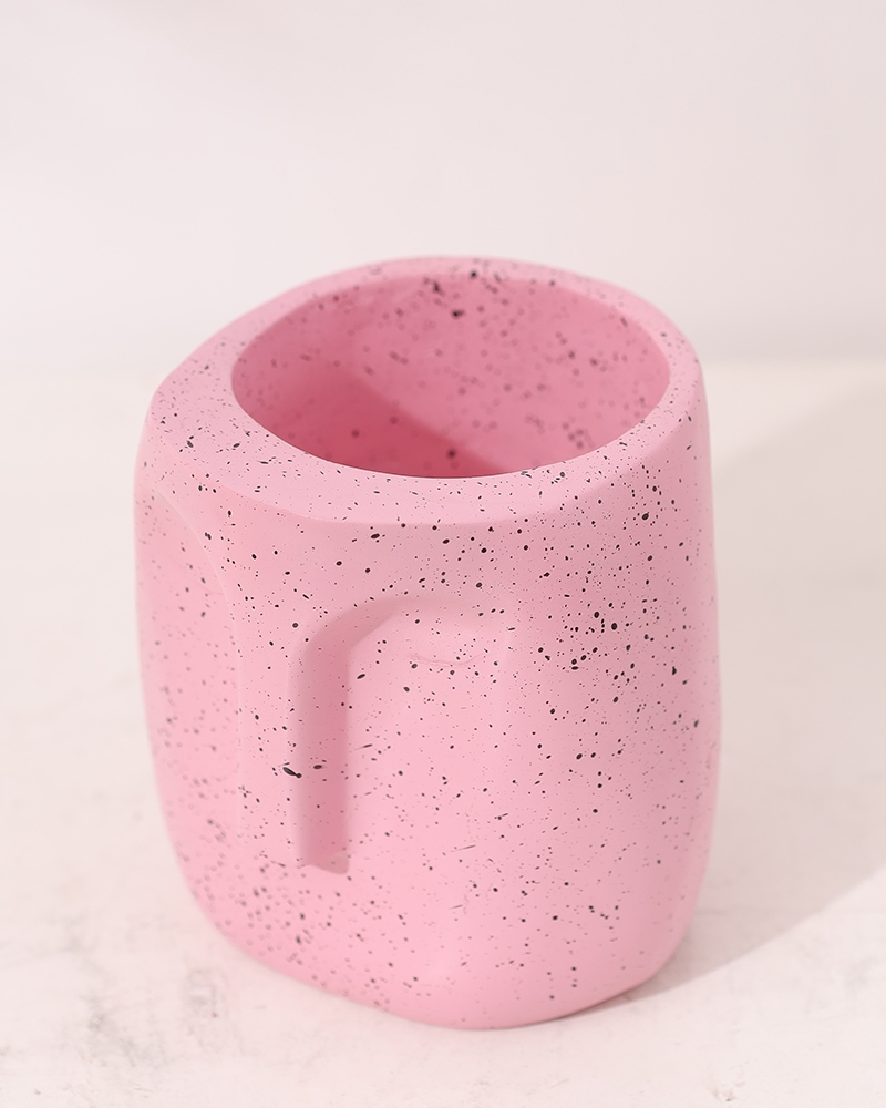 Order Happiness | Order Happiness Small Pink Fibre Flower Pot For Home Decoration, Table Decor & Living Room 2