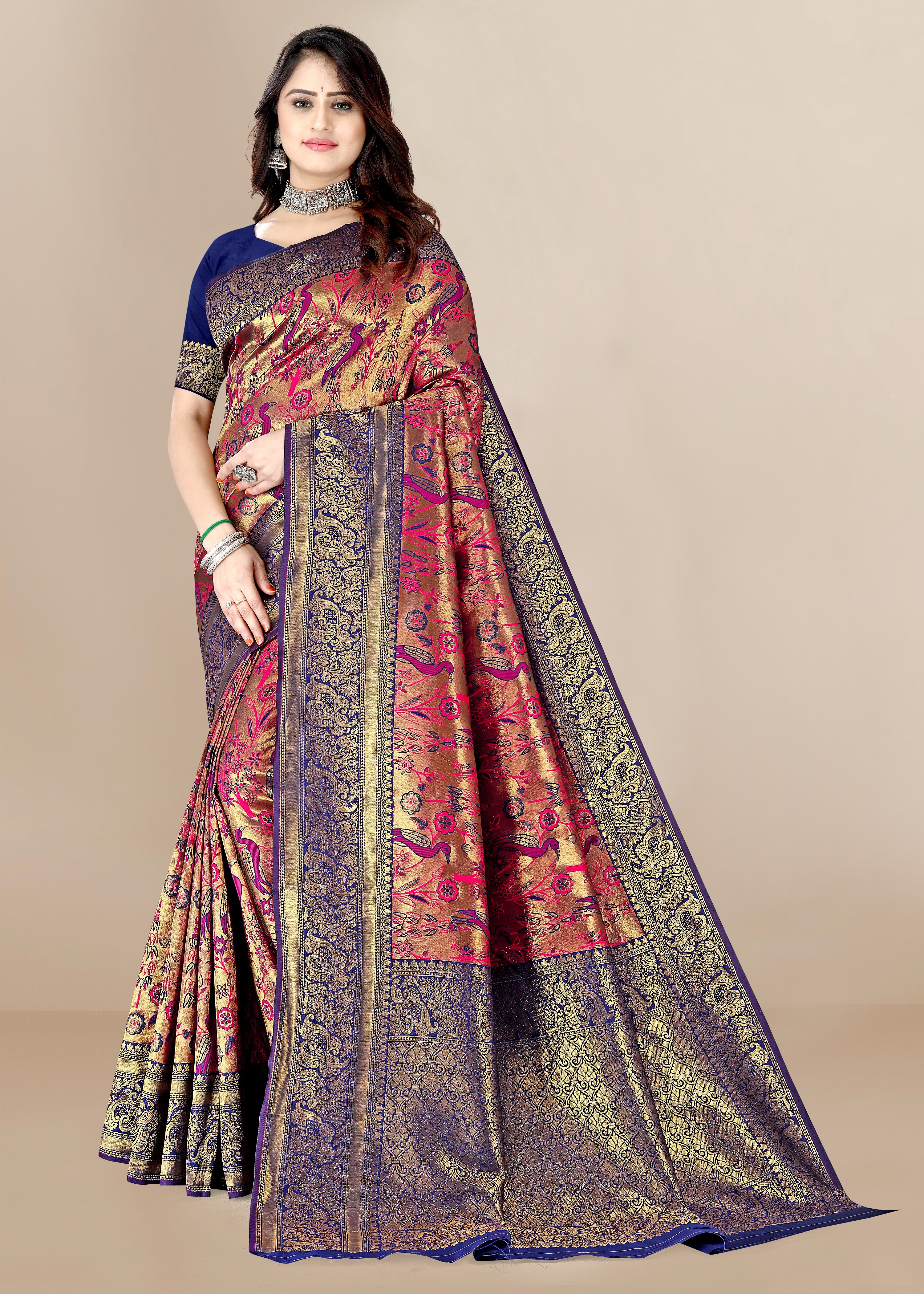 Vaiargee Designer Ethnic Wear Silk Blend Banarasi Traditional Saree