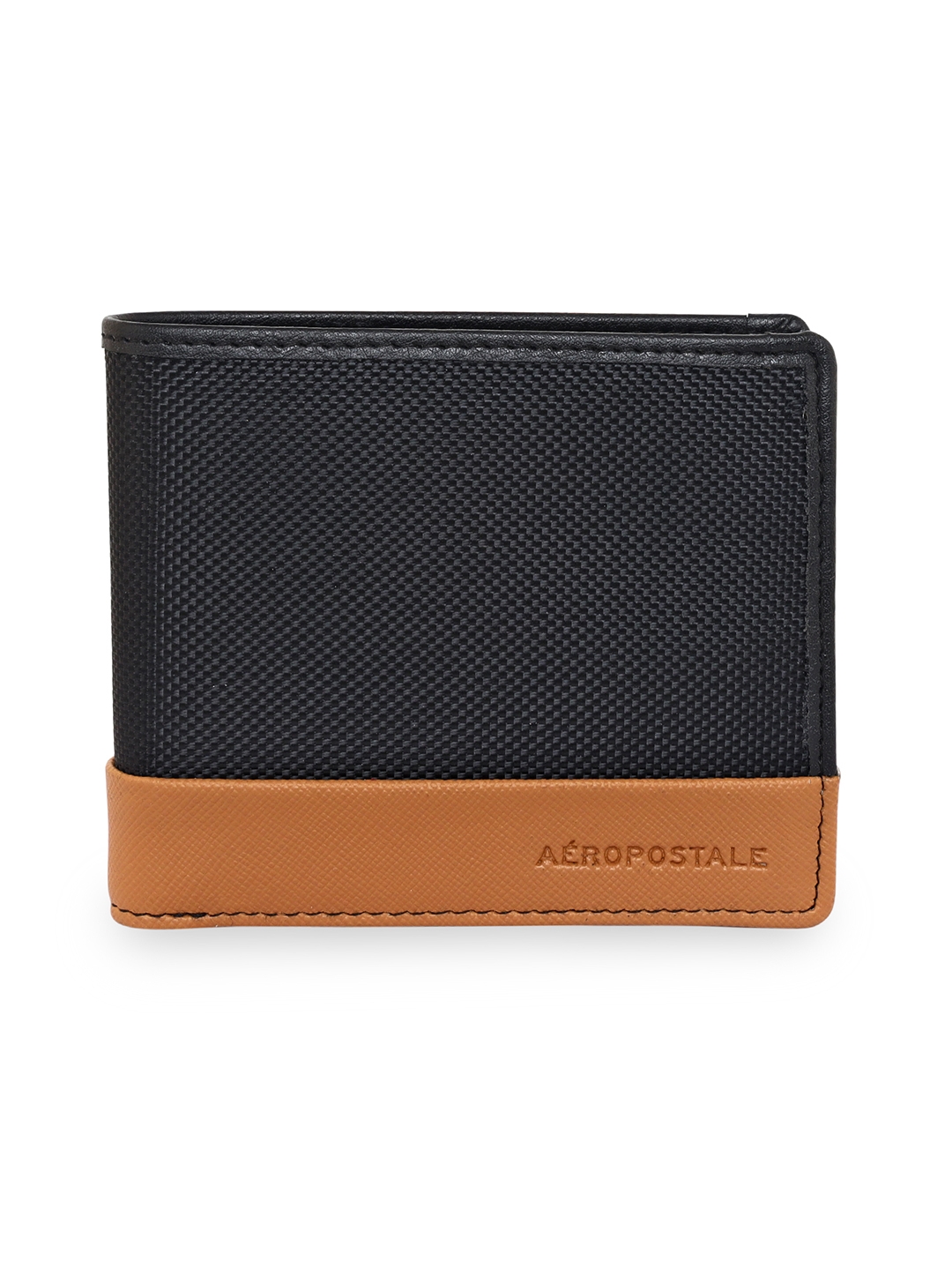 Aeropostale | Aeropostale Leo Men's Wallet Slim Fit Vegan Leather (Black and Tan)