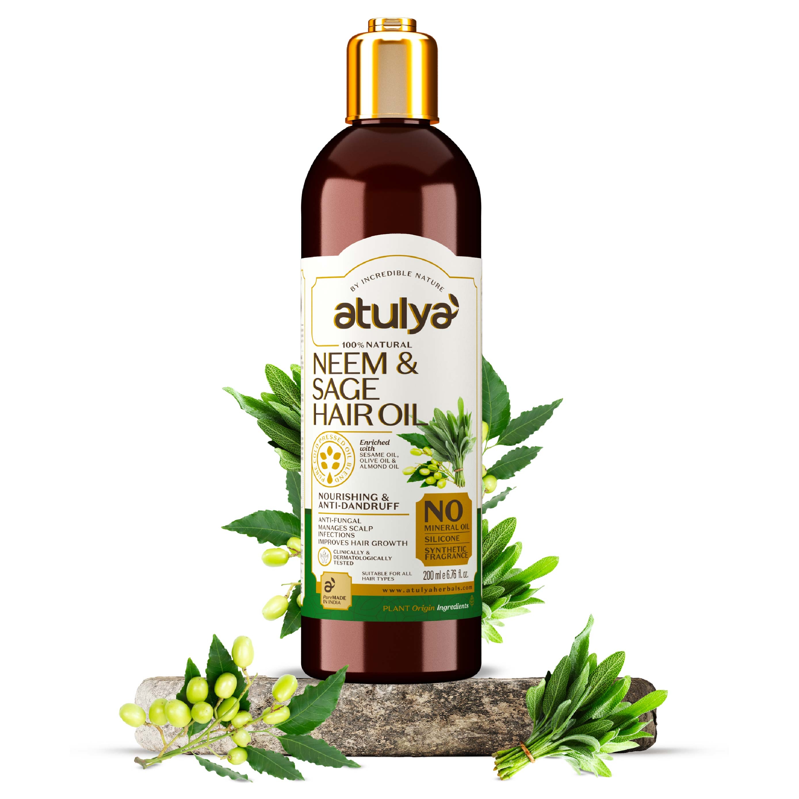 atulya | Atulya Neem & Sage Hair Oil  