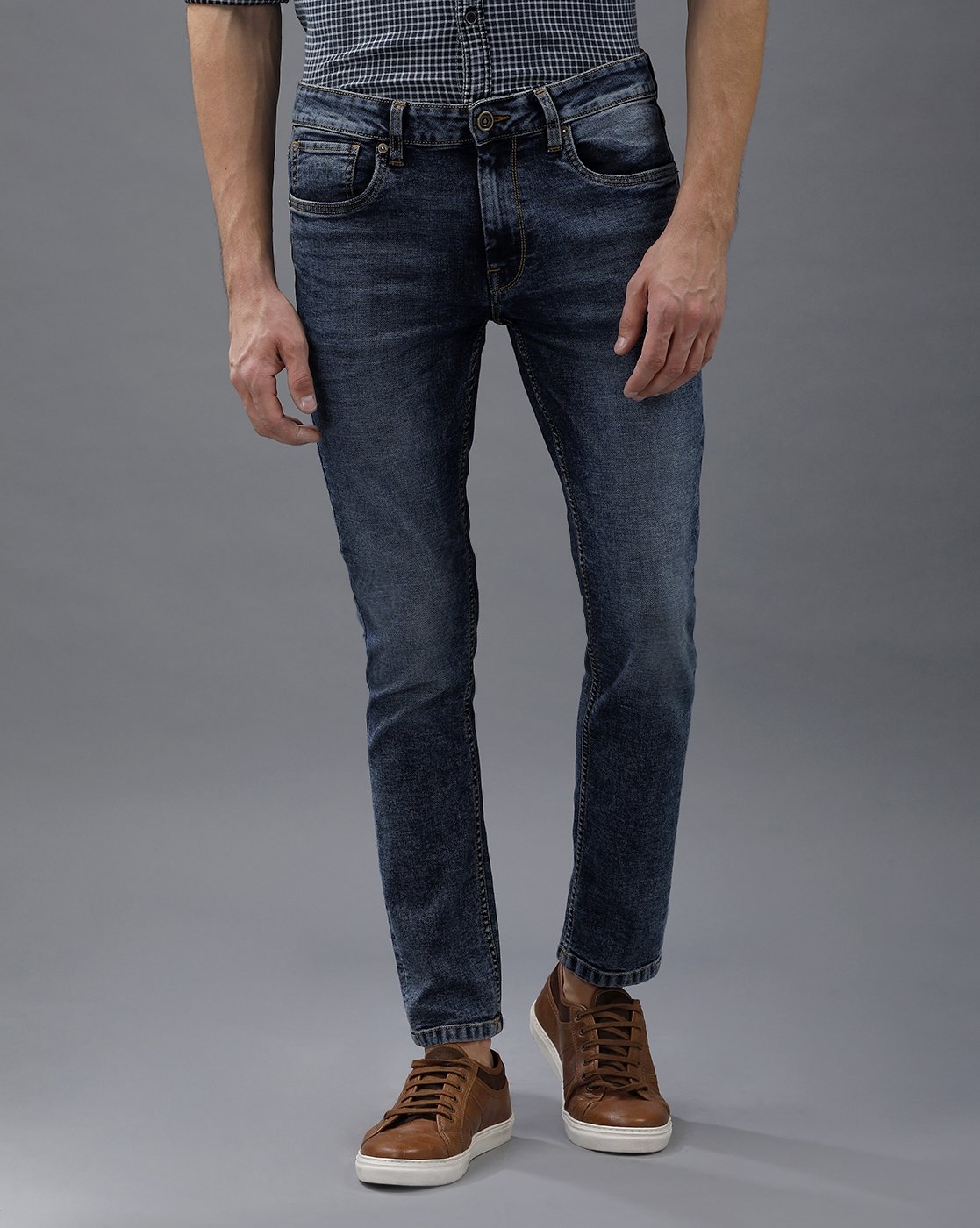 VOI JEANS | Men's Ice Blue Casual Clean Look Jeans ( VOJN1523 )