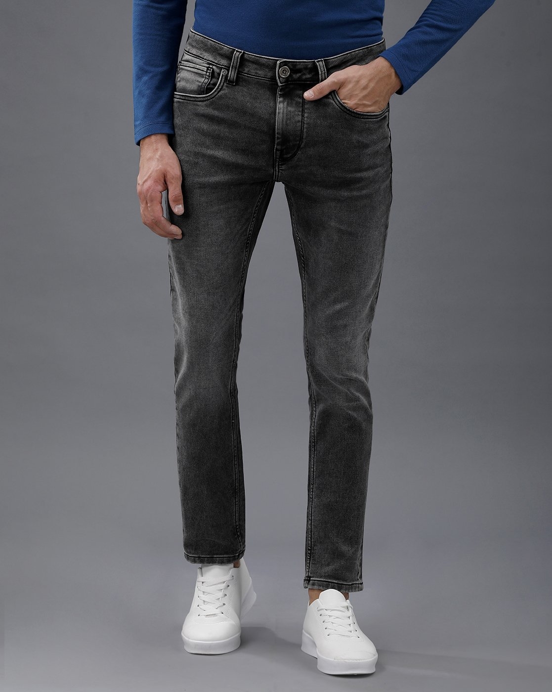 Voi Jeans | Men's Grey Casual Tapered Jeans ( VOJN1530 )