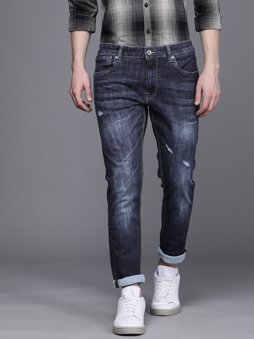 VOI JEANS | Men's Dark Indigo track Skinny Stretchable Jeans (VOJN1624)