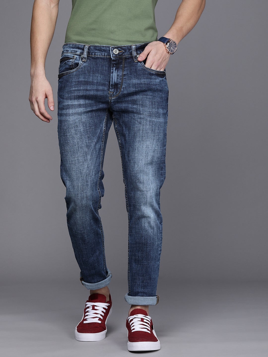 Voi Jeans | Men's Blue track Skinny Stretchable Jeans (VOJN1625)