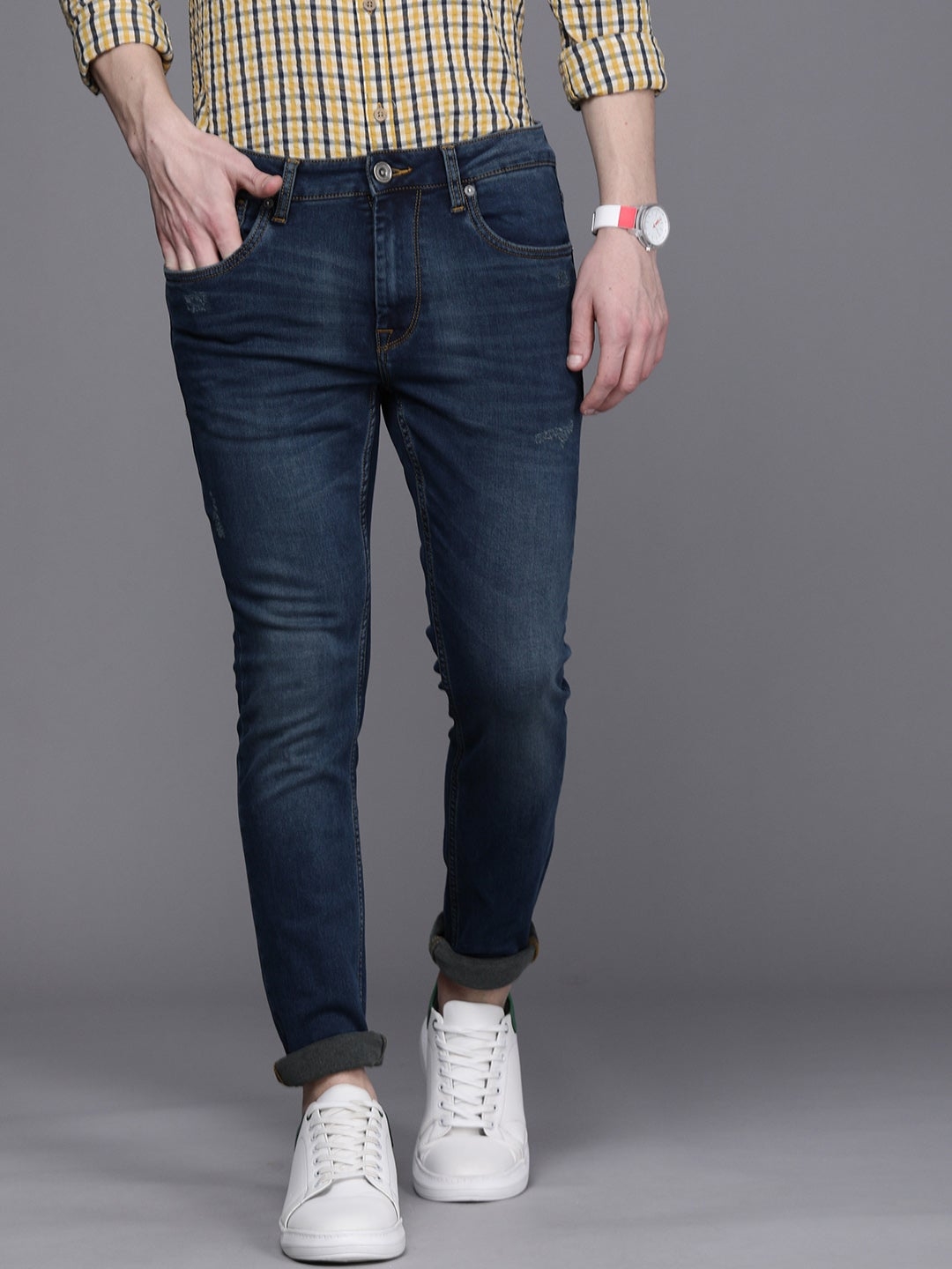 Voi Jeans | Men's Light Indigo track Skinny Stretchable Jeans (VOJN1635)
