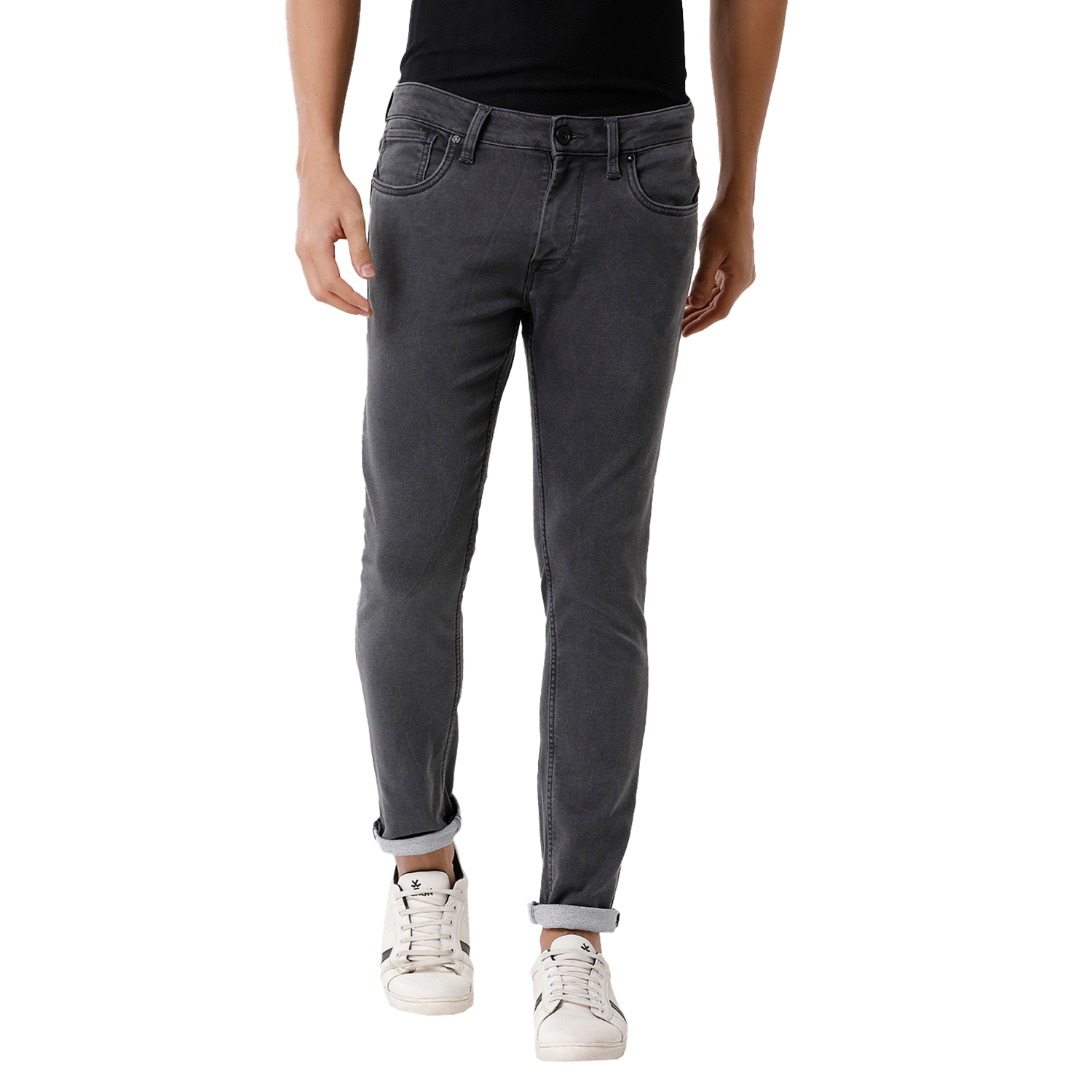 Voi Jeans | VOI Jeans Men's Green 100% Cotton Slim Fit Solid Jeans