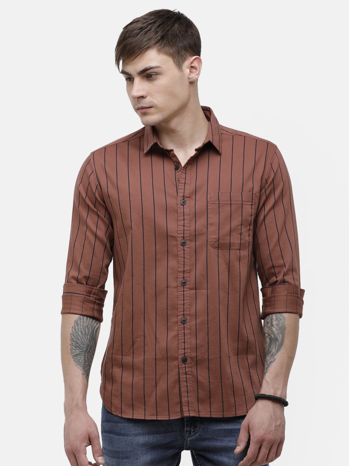Voi Jeans | Brown Casual Shirt ( VOSHL455)
