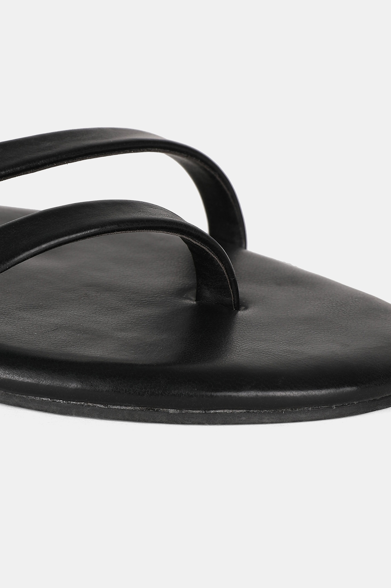 W | Black Almond Toe Embroidered Flat