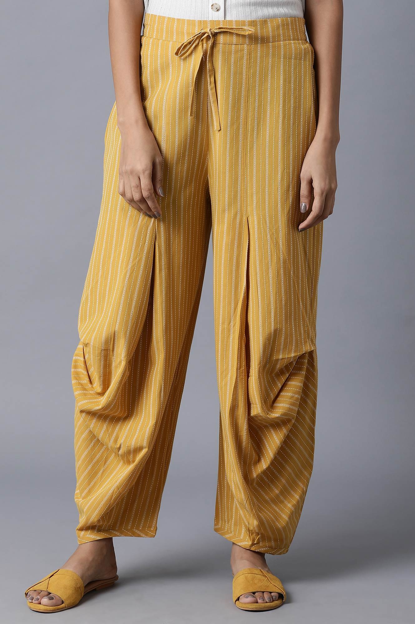 Farfetch Clothing Pants Chinos Yellow Brake striped trousers 