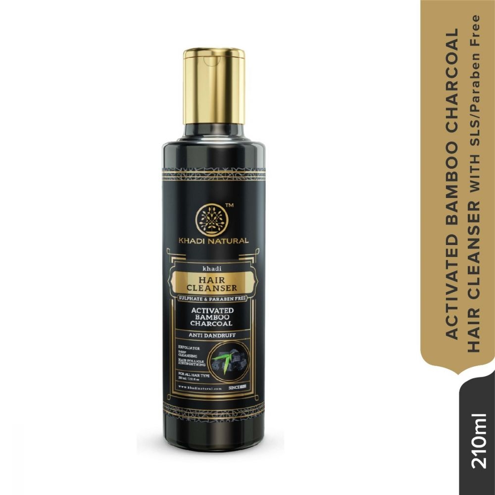 Khadi Natural | Charcol Cleanser / Shampoo with Activated Bamboo Charcoal Sulphate Paraben Free